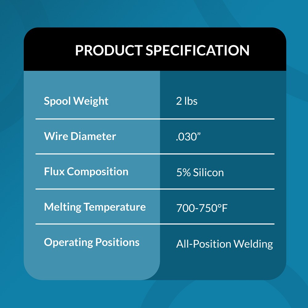 (2 x 2-Lb Spools) E71T-11 .030″ Gasless Flux Core Mild Steel MIG Welding Wire