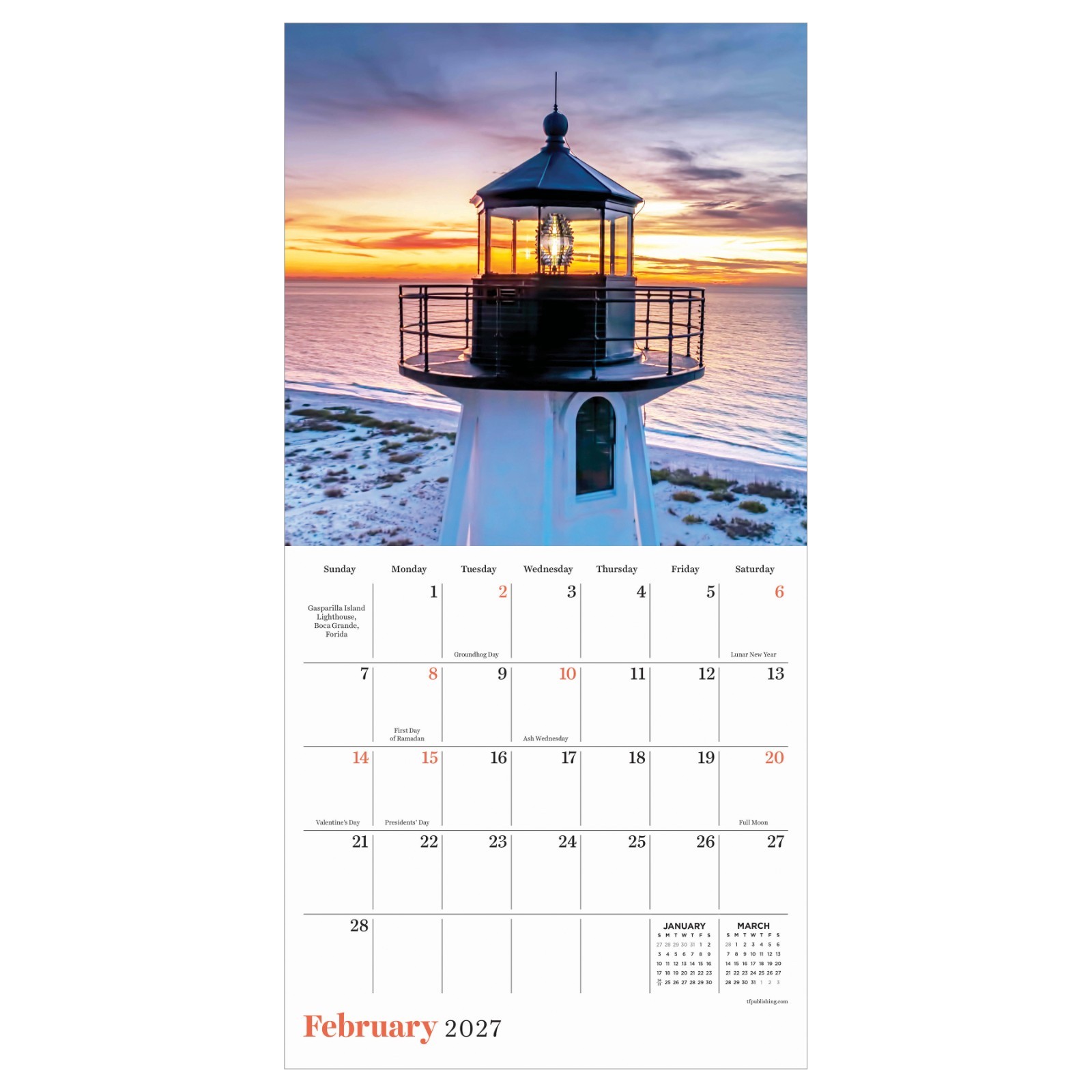 2027 Lighthouses Mini Calendar