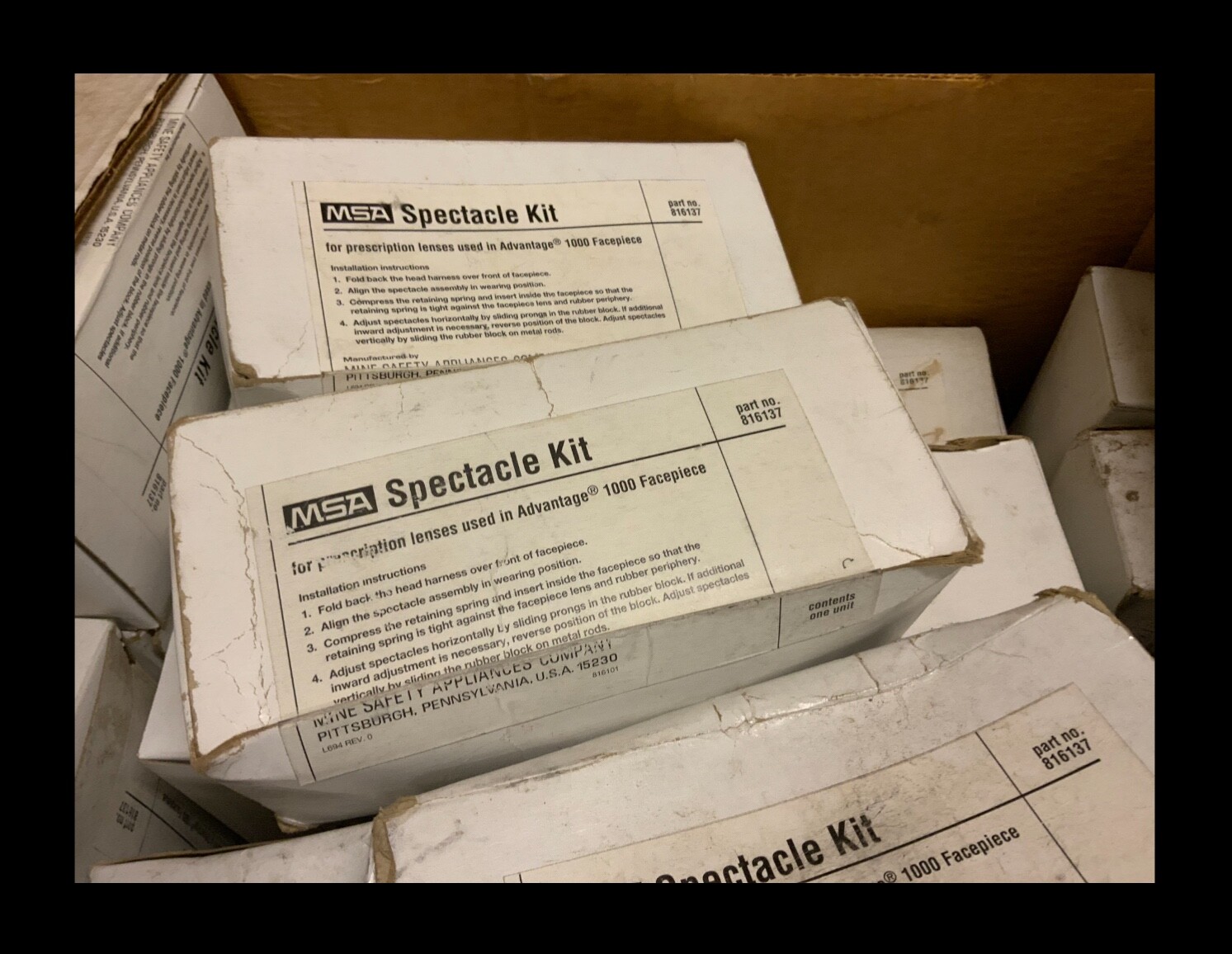 MSA Spectacle Kit use with Advantage 1000/Millennium Gas Mask Facepieces 816137