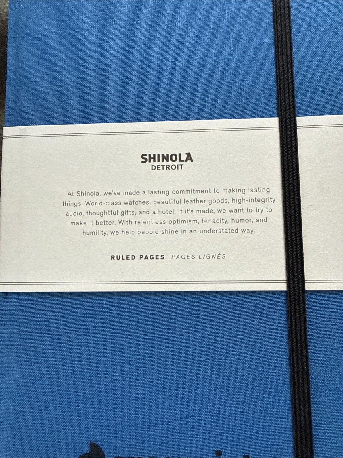 4 – Shinola Detroit Ruled Hard Linen Journals – Blue – Unused – Advert Logo