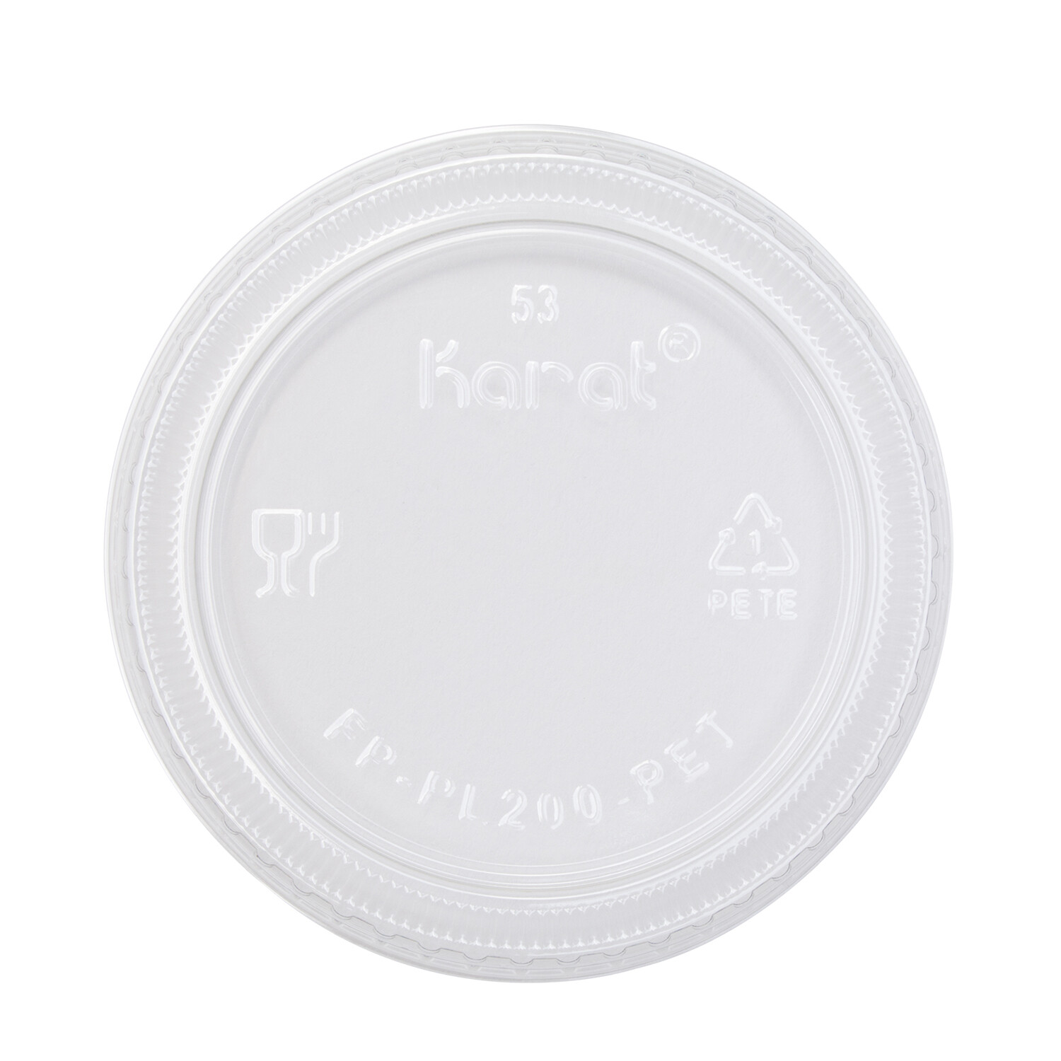 Karat 1oz Squat-2oz PET Plastic Portion Cup Lids – 2,500 ct, FP-PL200-PET