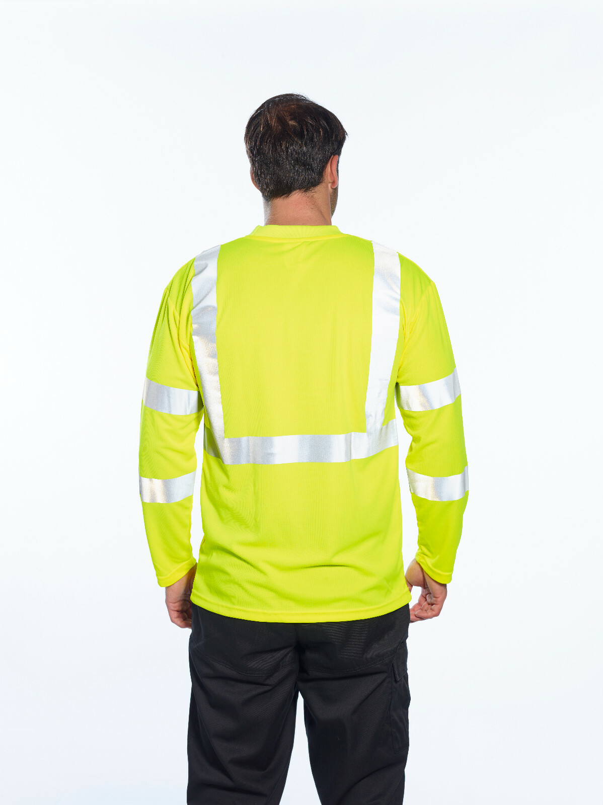 Portwest S191 Hi-Vis Reflective Safety Long Sleeve Crew Neck Pocket T-Shirt ANSI