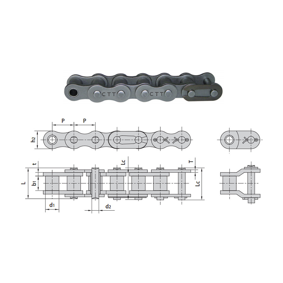 08B-1 Roller Chain 10 FT Metric – Same Day Priority Shipping –