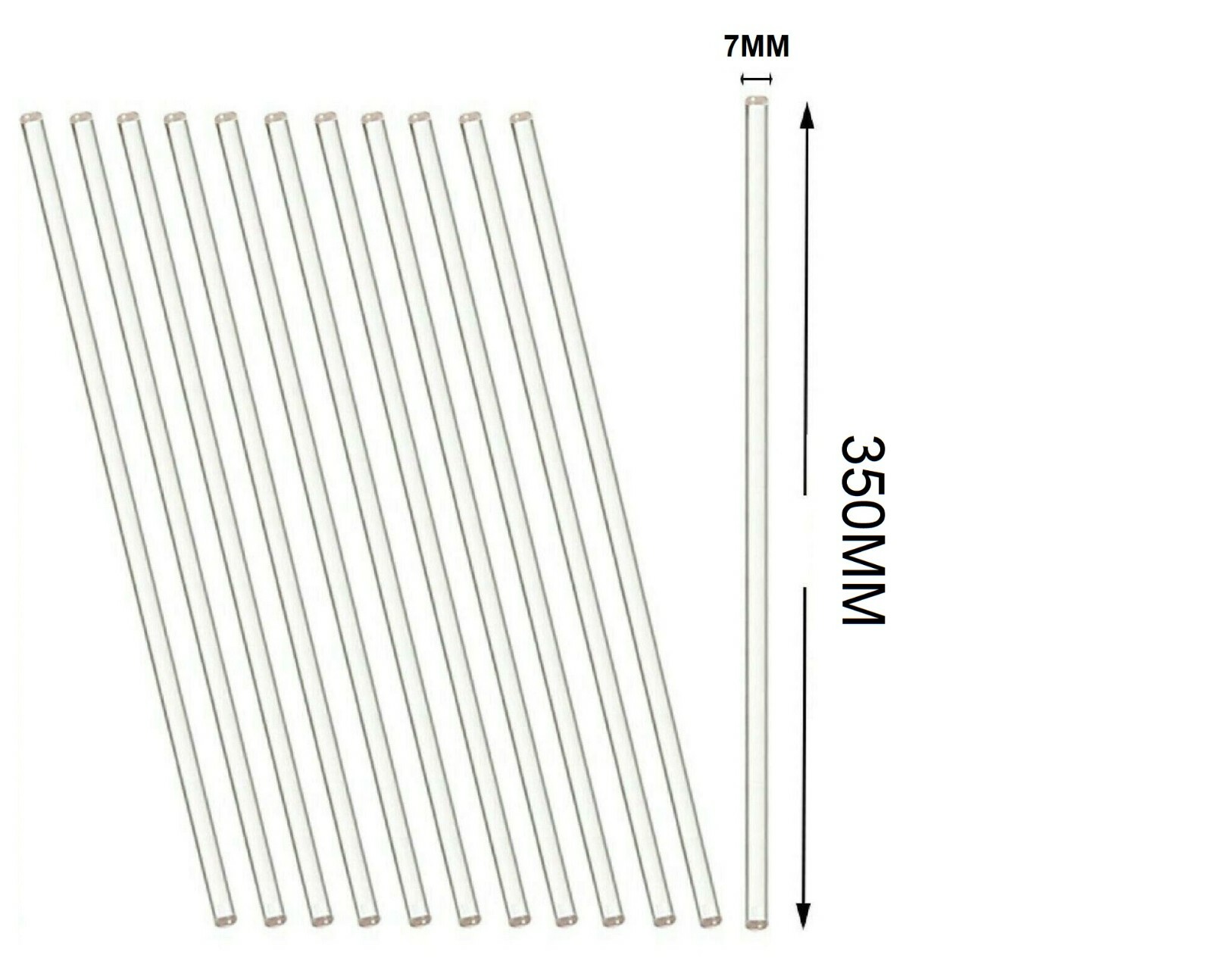 12 Pack Glass Stirring Rods 13.8″(350MM) For Science Education,Lab & Kitchen Use