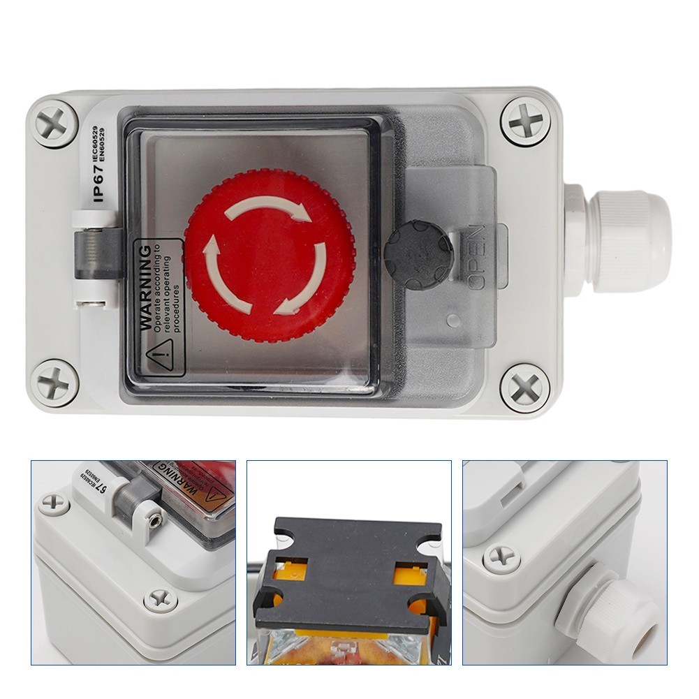 Button Box Stop Stop Switches Waterproof With Box 50mΩ Button