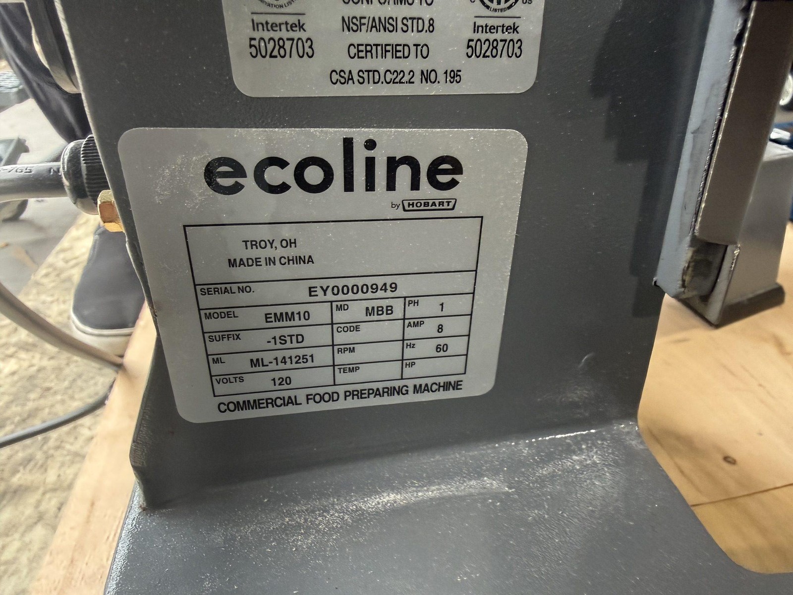 2025 ECOLINE HOBART EMM10 10QT. PLANETARY STAND MIXER W/O BOWL OR ACCESSORIES