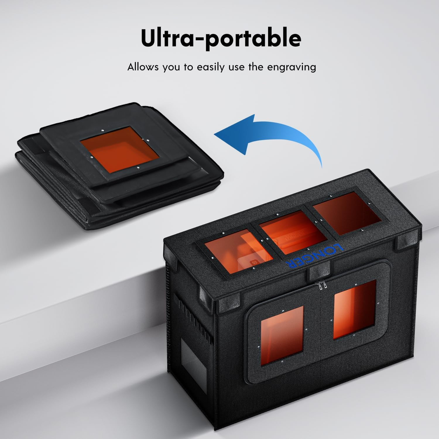 Laser Engraver Enclosure with Vent – Smoke & Noise Protection Cover 28.8x15x21.6