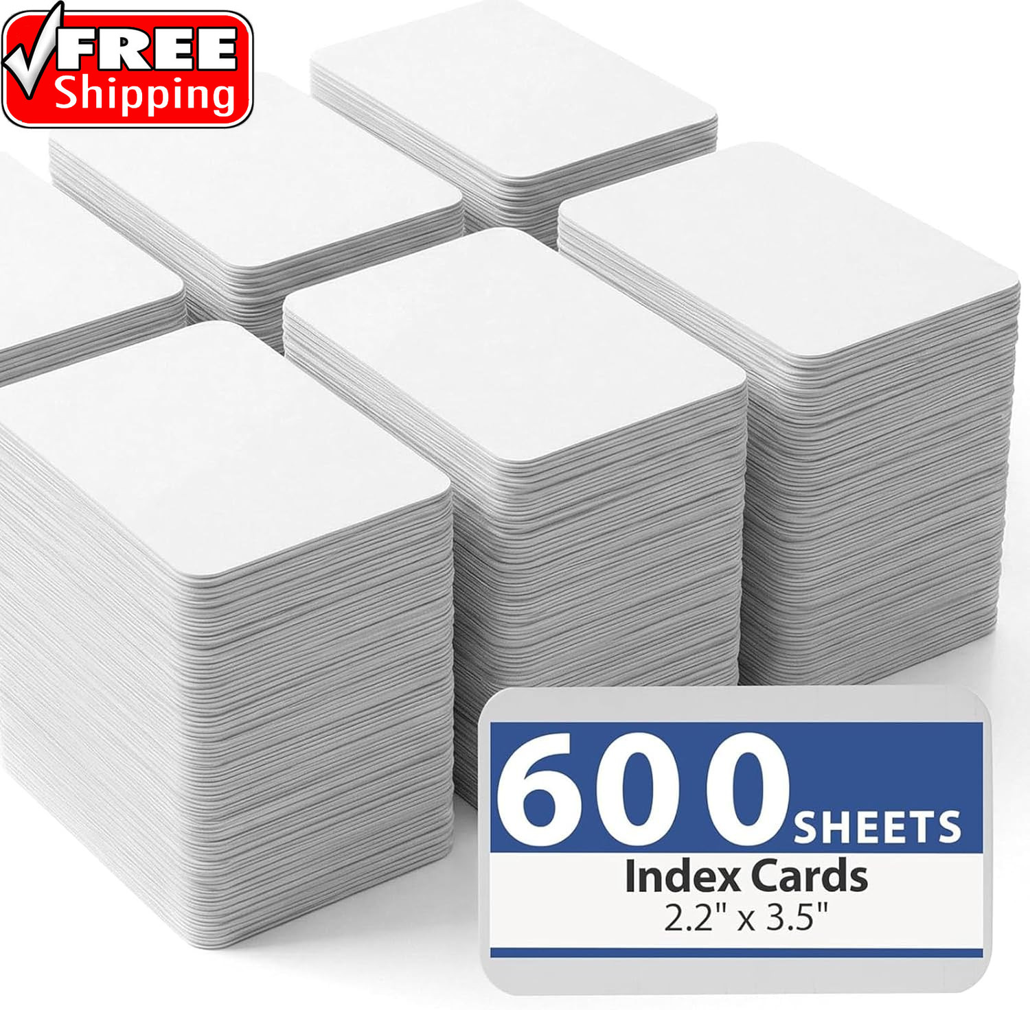 600PCS White Blank Business Cards, 2.2 X 3.5 Inch, Small Blank Paper Double-Side