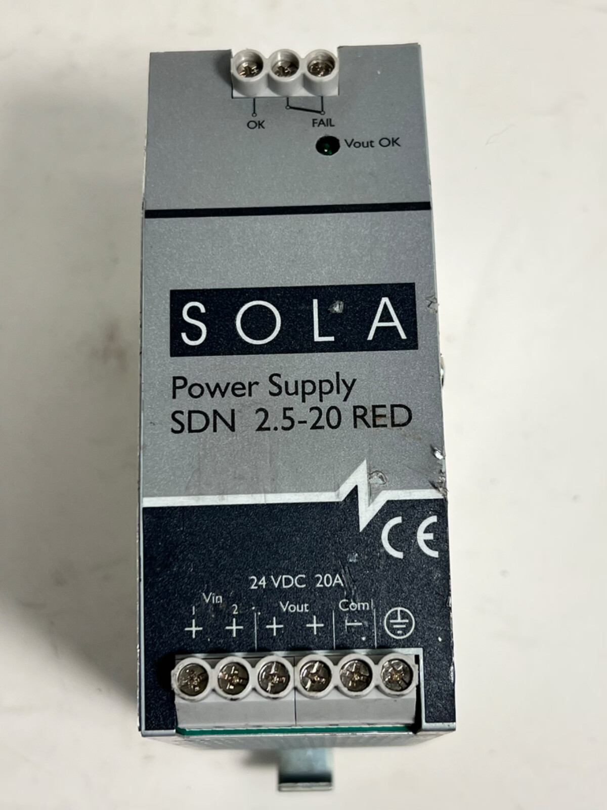 💥SOLA 24 VDC Power Supply 20 AMP DIN RAIL MOUNT SDN 2.5-20 RED *Fair Cond.* HVD