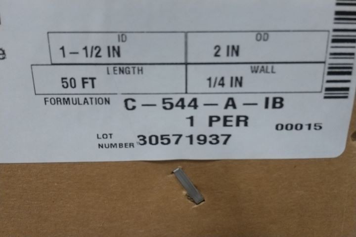 Tygon AZY00074 1-1/2 In Inside Diameter 50 Ft Length TPE Tubing