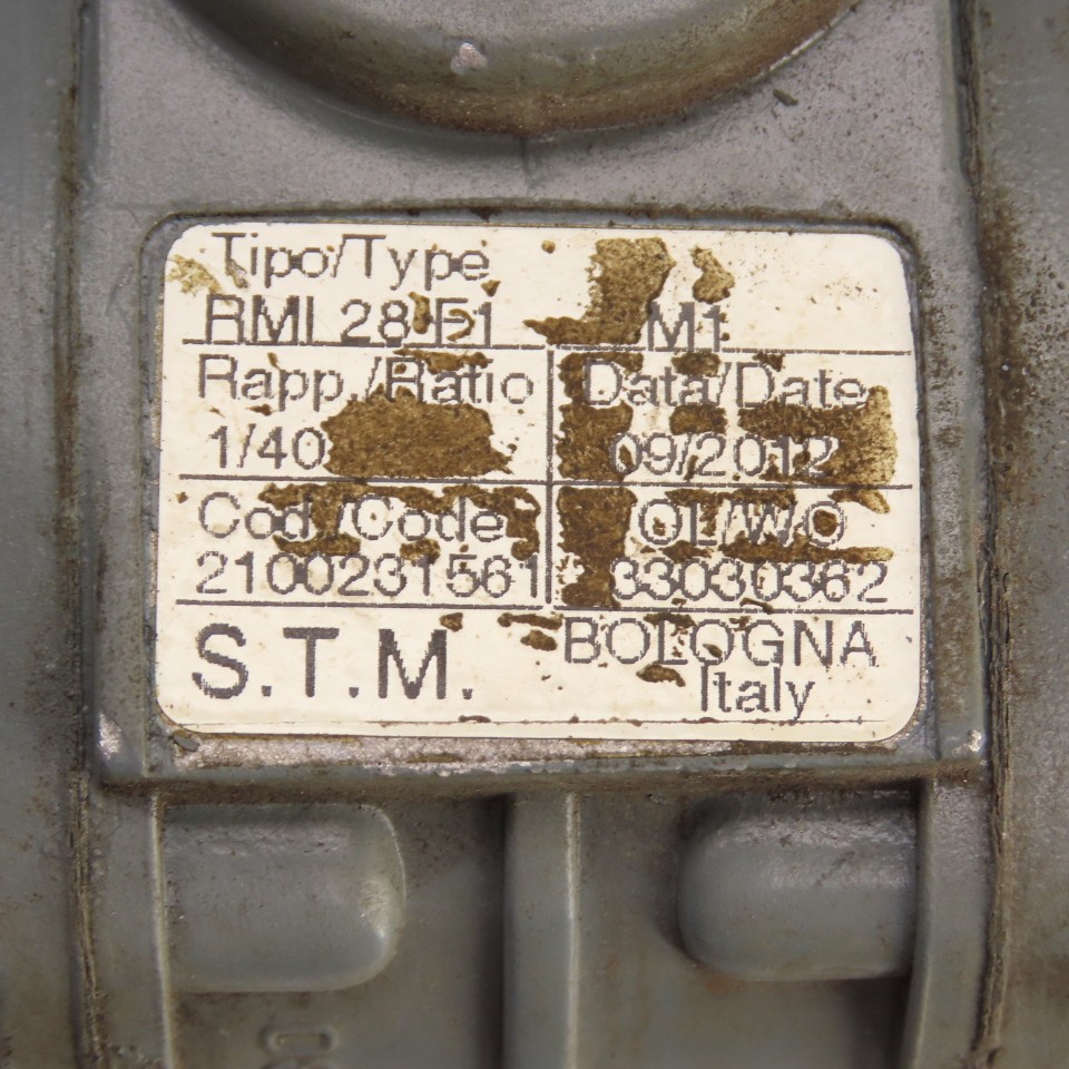 Bologna RMI-28F1 40:1 Ratio Right Angle Gear Motor 277/480V 40.75RPM Out .12kW
