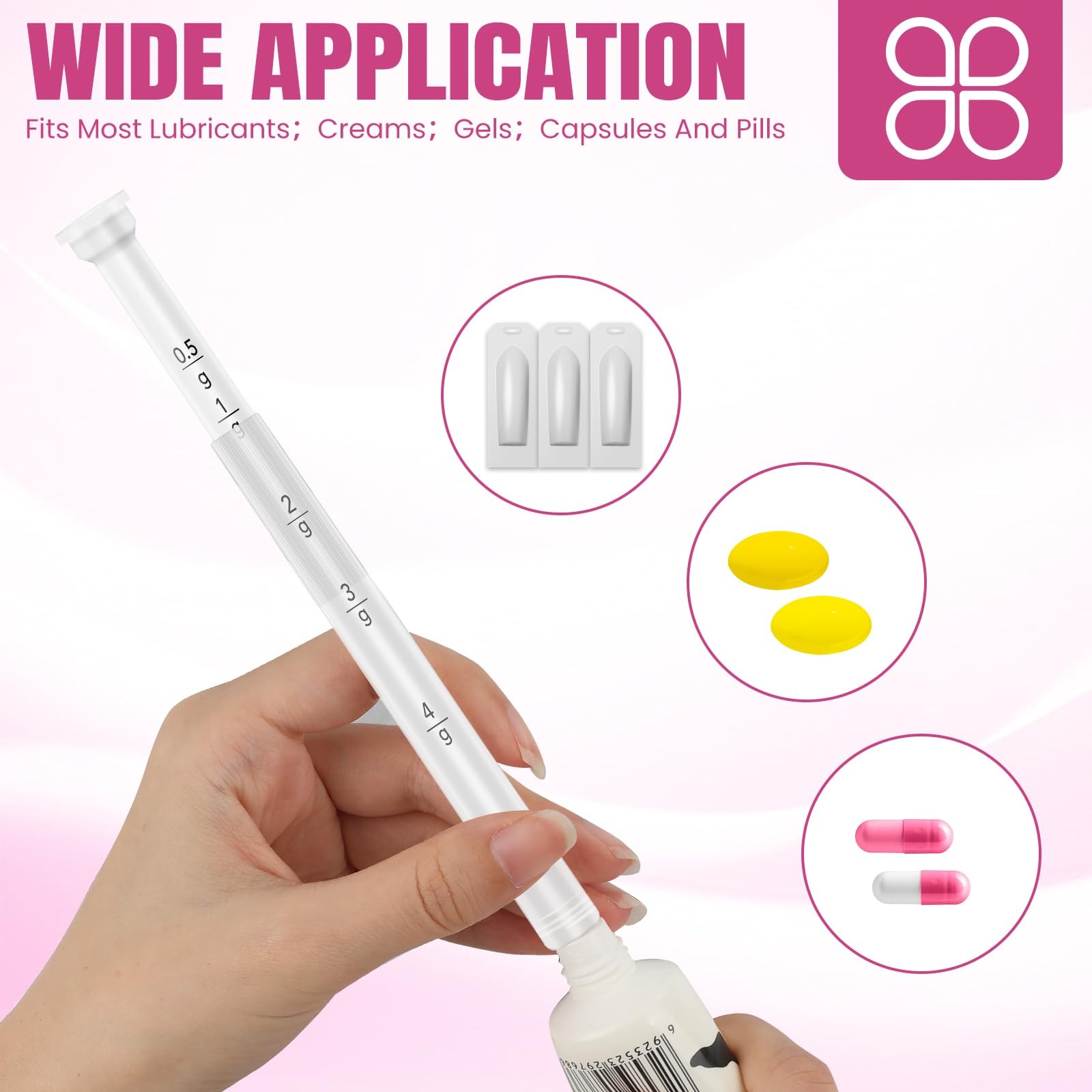 100 PACK Disposable Vaginal Suppository Applicator for 1 Count (Pack of 100)