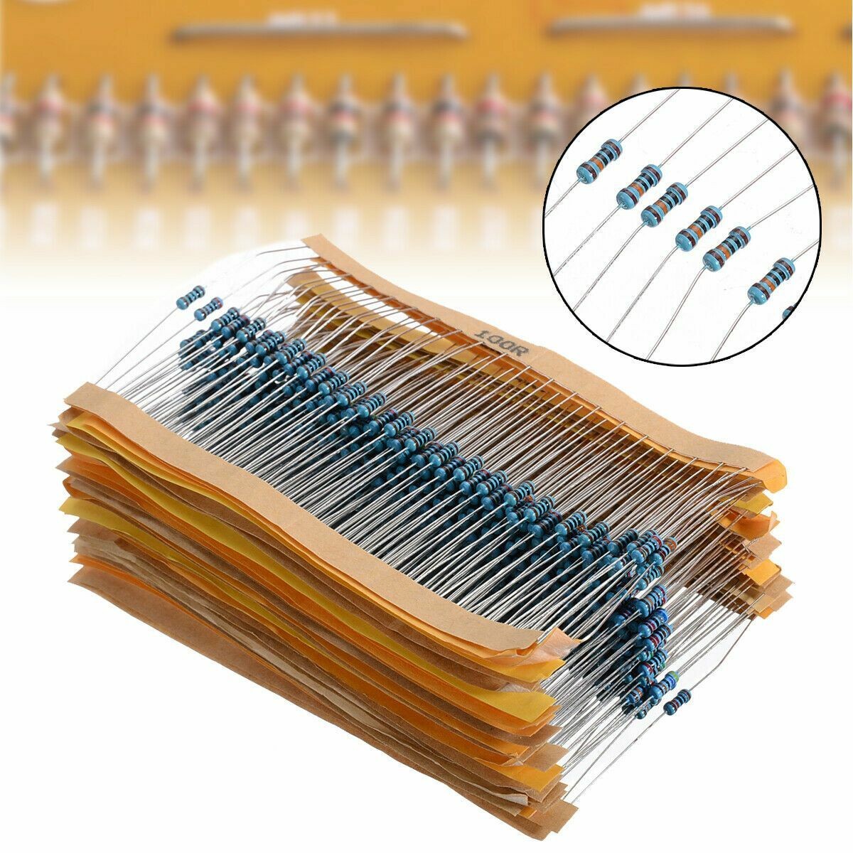 600pcs 30 Values 1/4W Metal Film Resistors Resistance Assortment Kit Set 1% USA