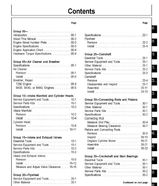 Onan B43E B43G P218G B48G P220G T260 Engine Service Repair Shop Overhaul Manual