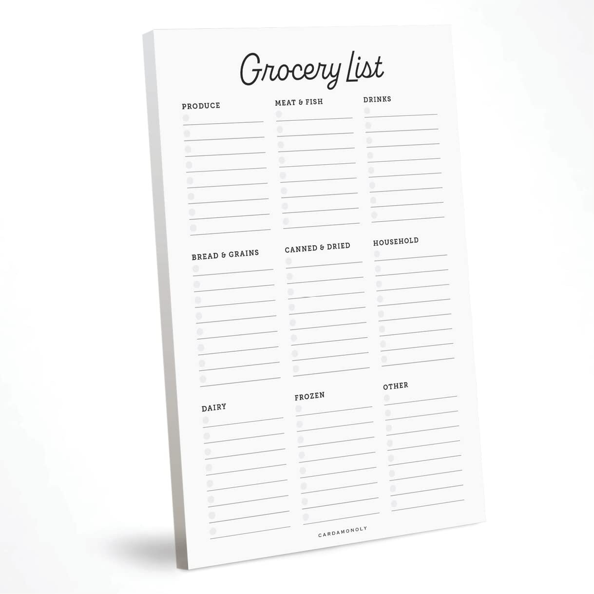 Grocery List Notepad – 6 x 9 Inches – 50 Tear Off Sheets – Minimalist Black a…