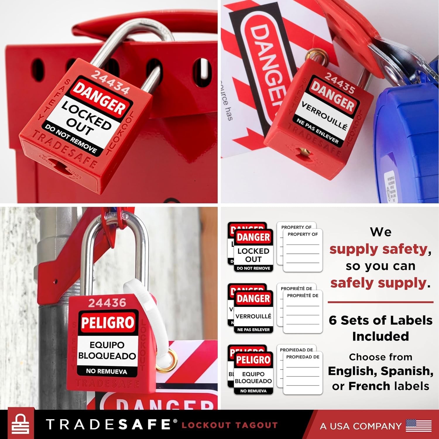Lockout Tagout Locks Set – 10 Red Loto Locks, Lockout Locks Keyed Different, …