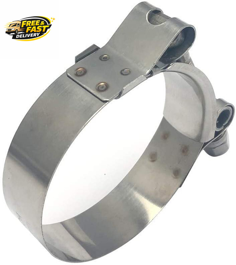 2 Pack 3.25 Inch Stainless Steel T-Bolt Hose Clamps, Clamp Range 89-97Mm for 3.2