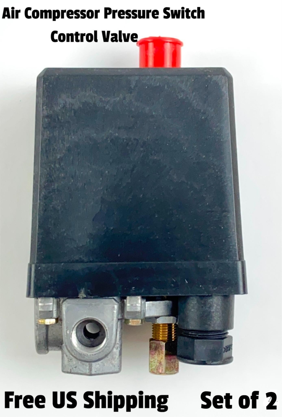 300V Air Compressor Pressure Switch 20A 12 Bar 175 PSI 4-Port Control Set of 2