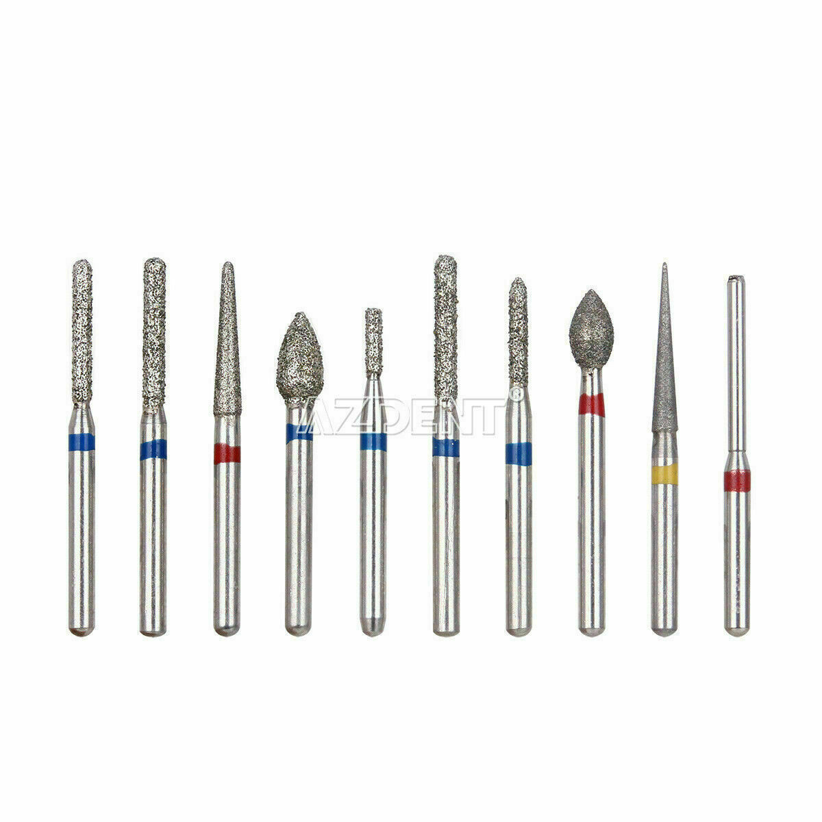 AZDENT Dental Air Turbine Crown Preparation Diamond Burs Anterior Teeth Drills