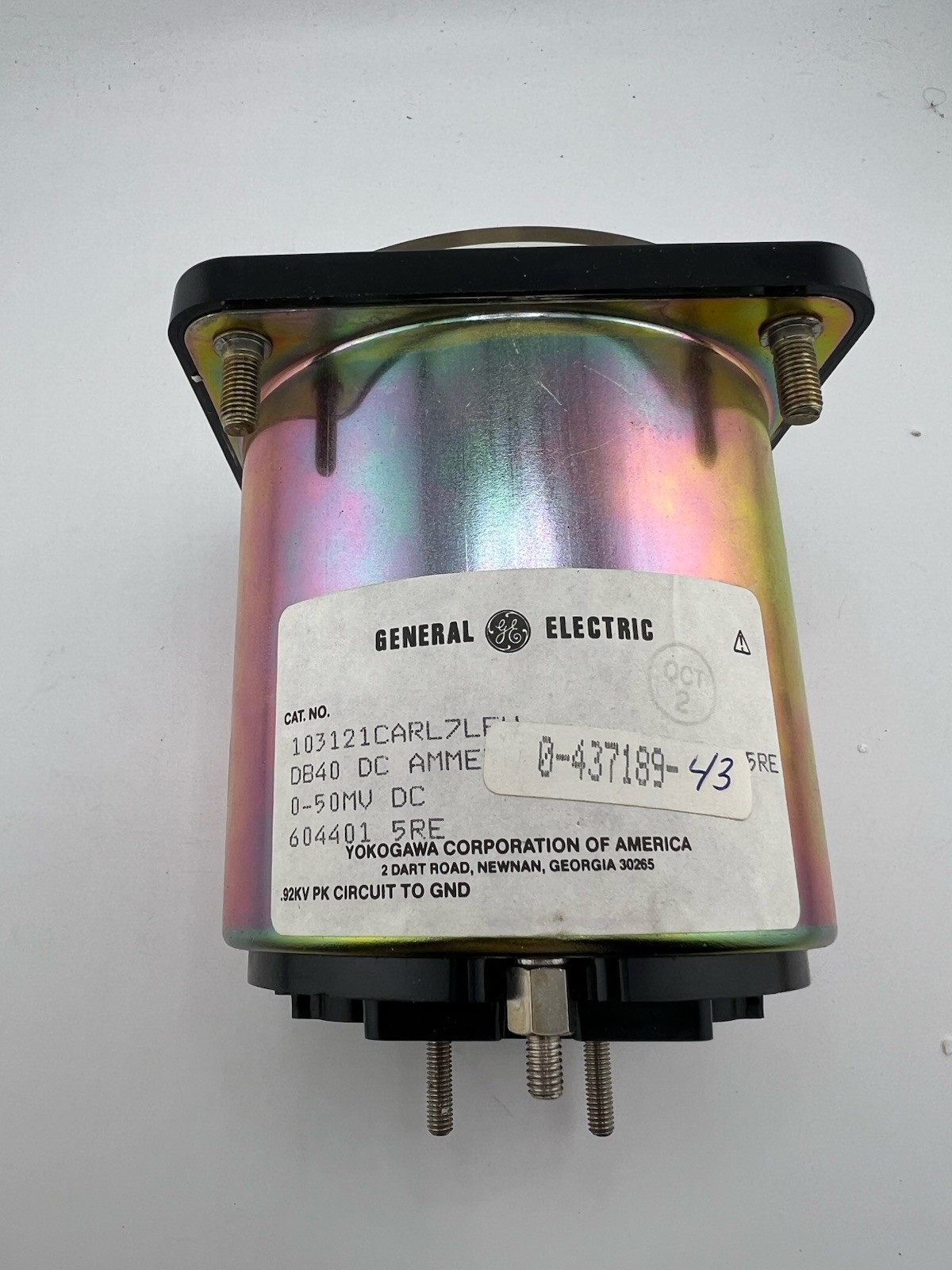 Yokogawa DB40 DC Ammeter 0-200A 0-50mV Panel Meter NOS General Electric