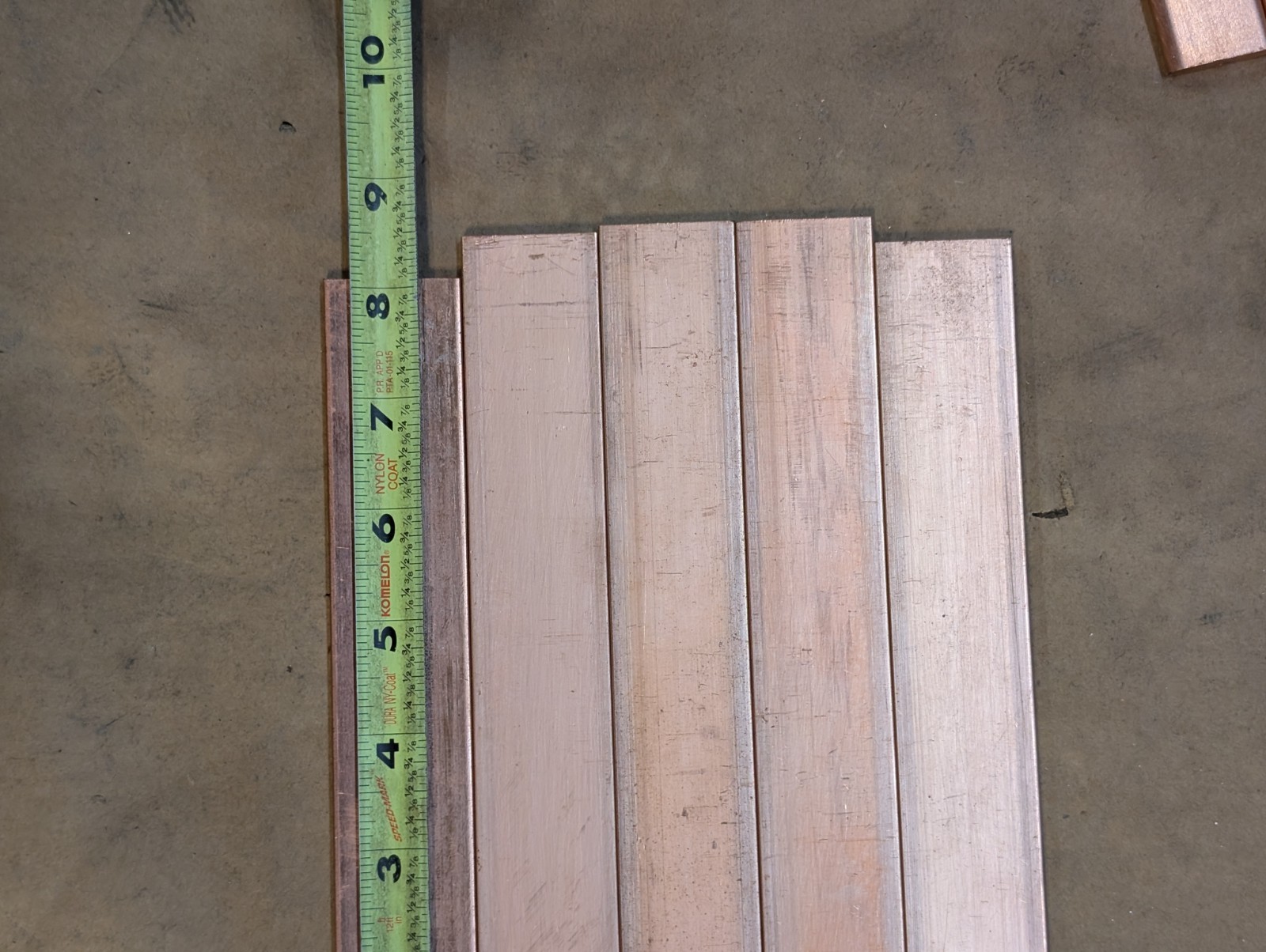 C110 Copper Bus Bar Flat Bar 3/16″ x 1-1/4″ x Over ~8″ Drop Stock – Square Edge