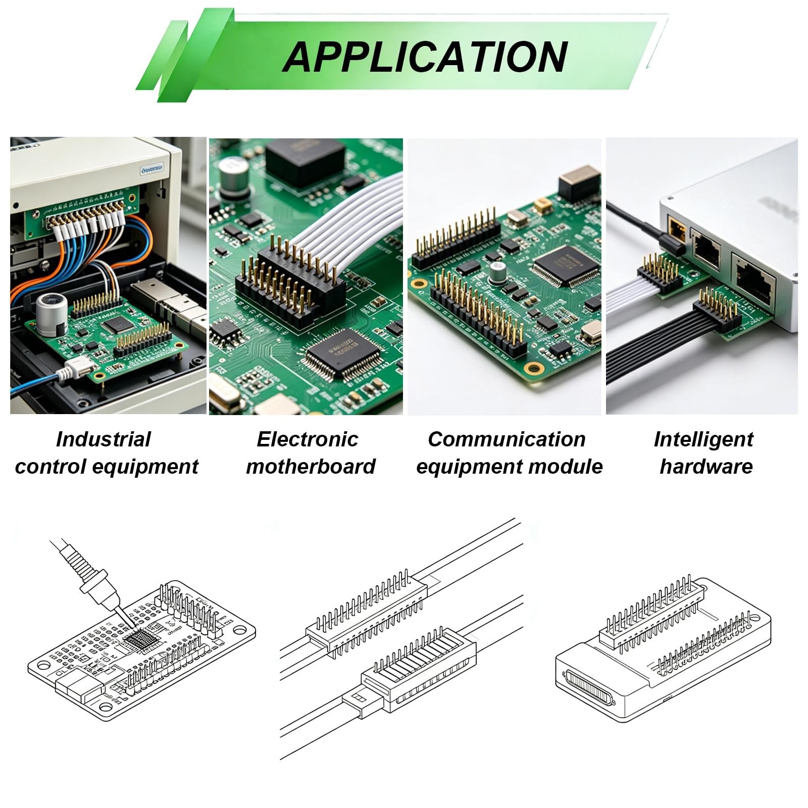 104 Pcs Male Female Pin Header Connectors 2.54mm