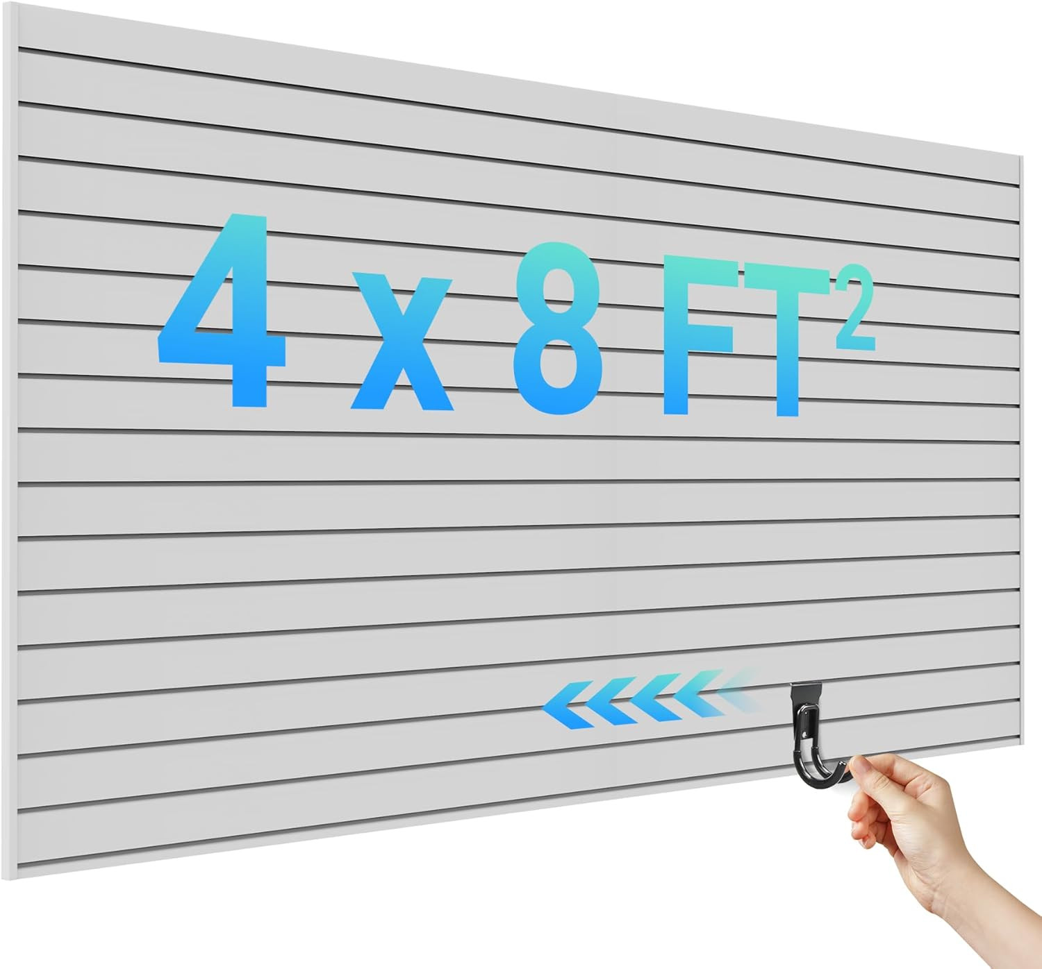 Durable 4×8 Ft PVC Slat Wall Panel – Waterproof, Versatile Storage Solution