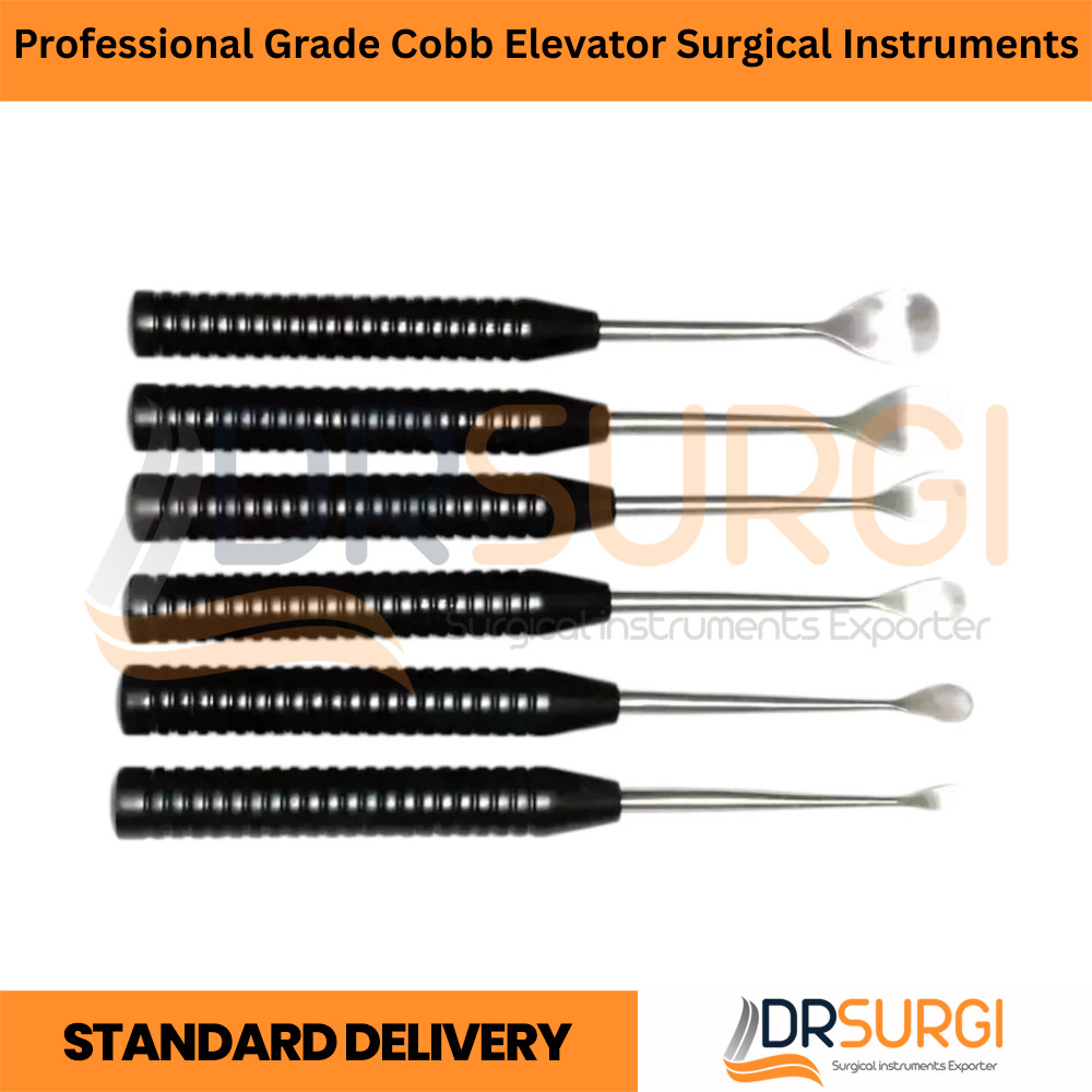 Professional Grade Cobb Elevator Surgical Instruments – Black Edition (Set of 6)