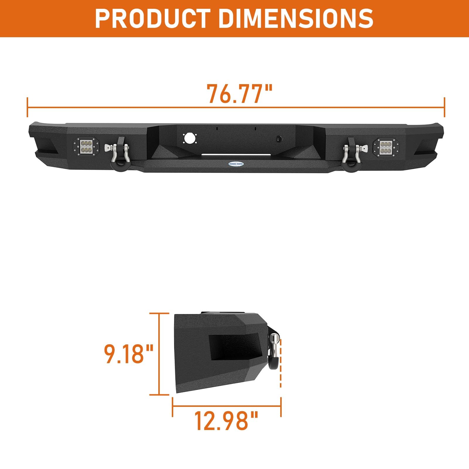 Rear Bumper for Ram 1500 2002-2008 Step Back D-Rings License Mount