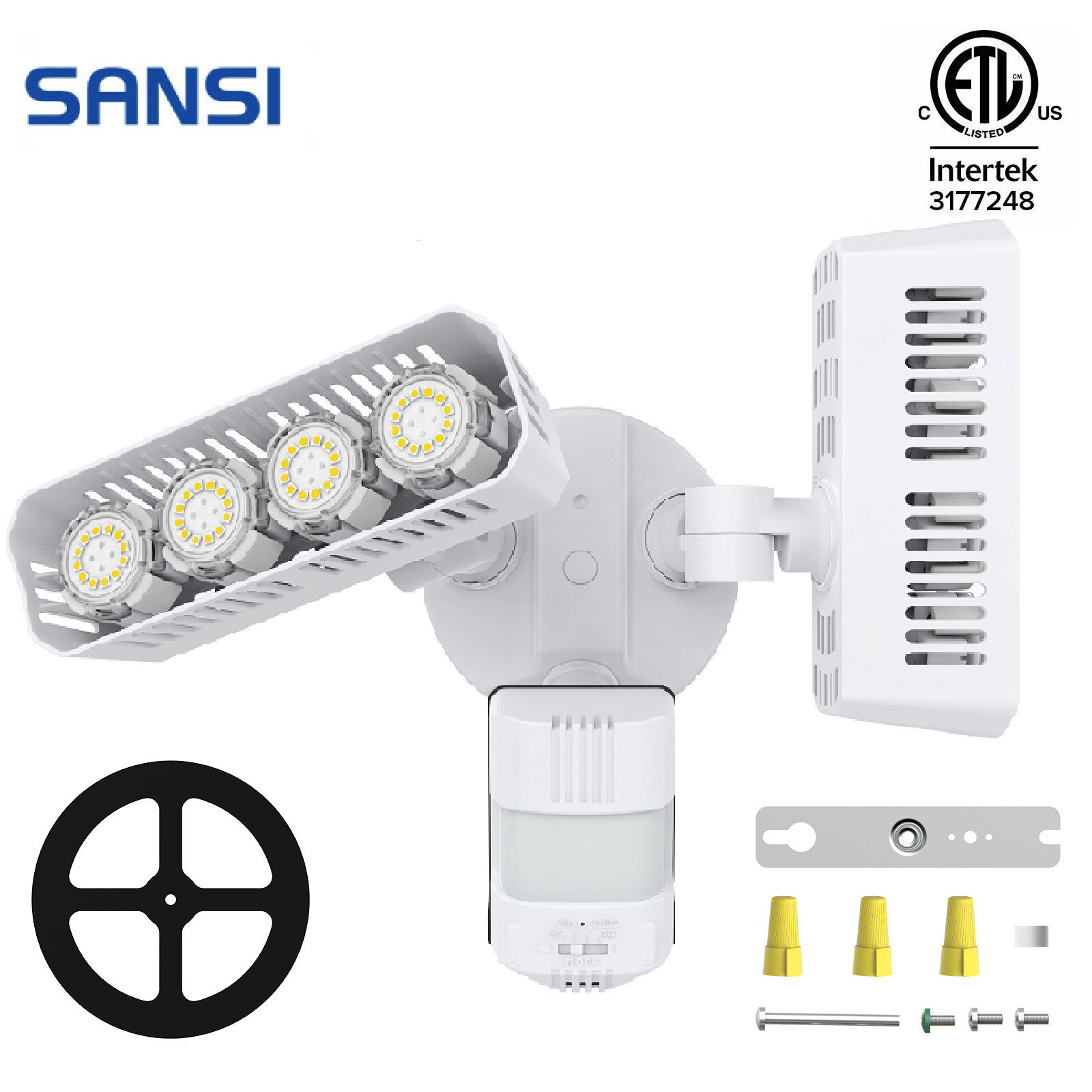 SANSI 2x LED Security Light Motion Sensor 7000LM IP65 Outdoor Wall Floodlight