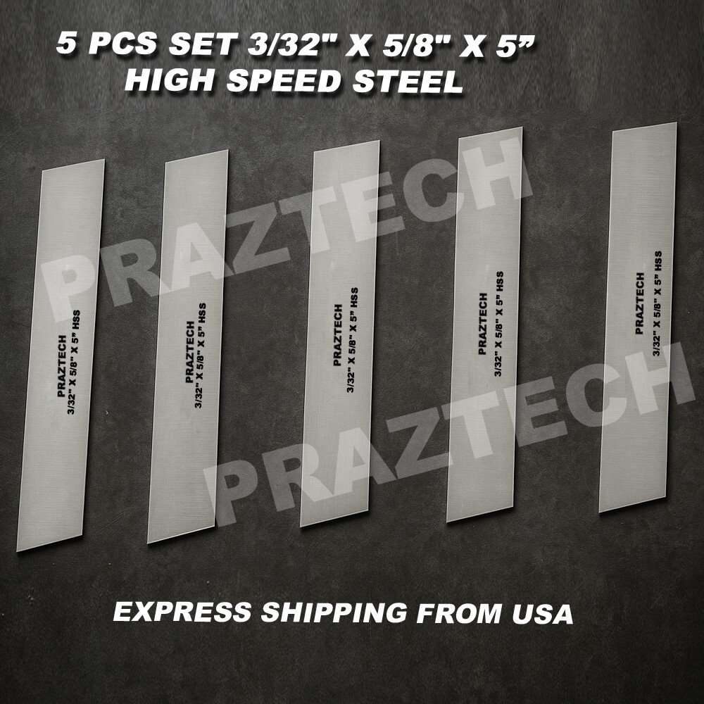 USA 5 Pcs Cut Off Blade 3/32″ x 5/8″ x 5″ M2 HSS Hardened Ground Parting Tool