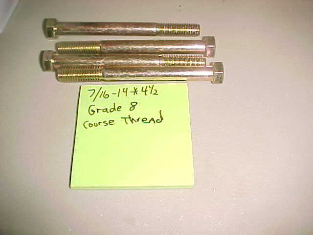 Qty of 4 7/16-14 x 4-1/2″ Course Thread Grade. 8 Hex Cap With free shipping