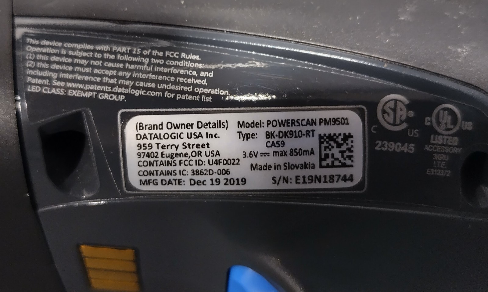 Datalogic PowerScan PM9501 Wireless Barcode Scanners Lot of 3 with 1 Battery