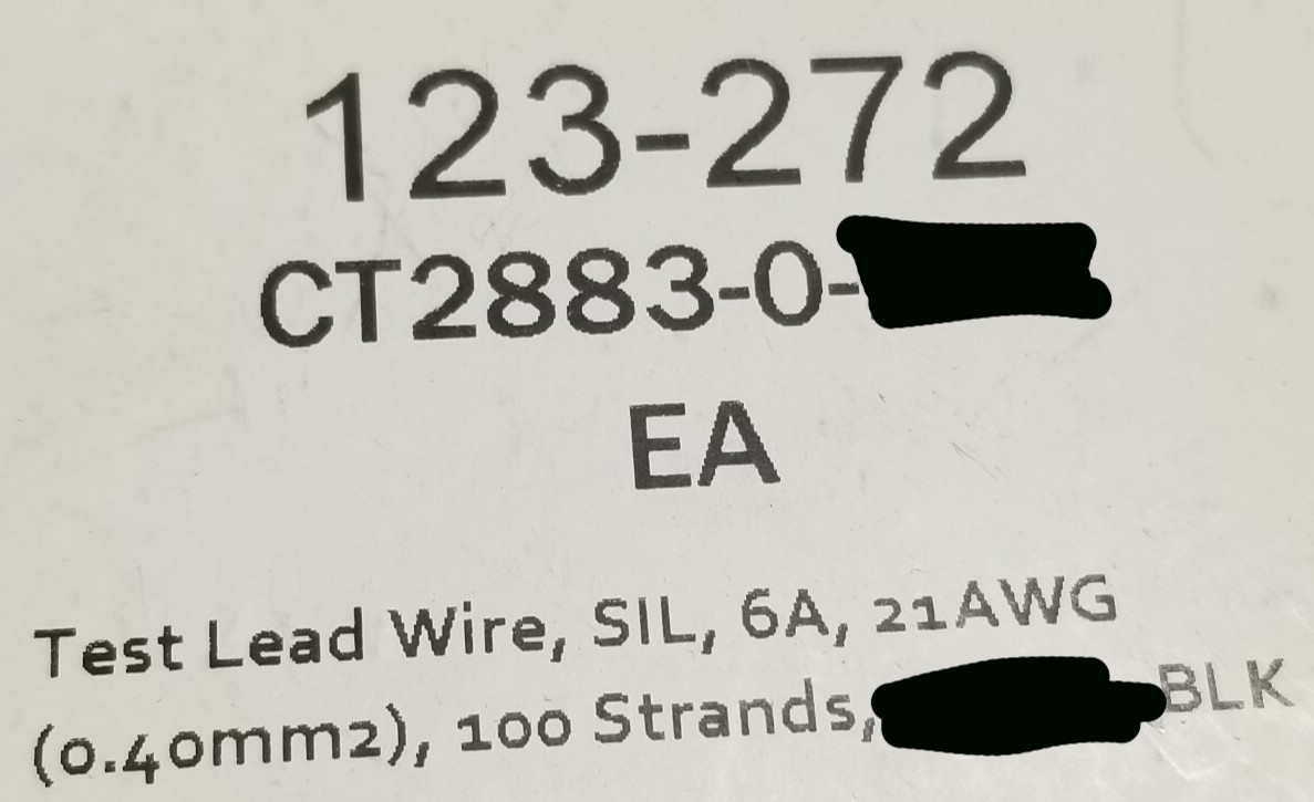 Cal Test CT2883-0 #21awg Silicone Test Lead Wire 1000V CAT III Black /25ft