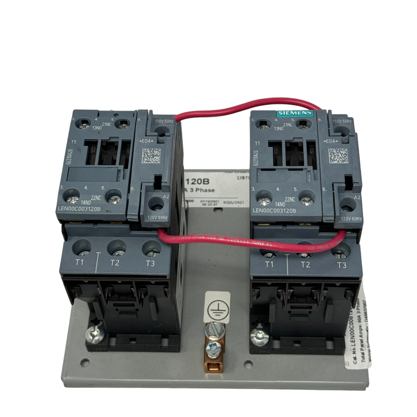 Siemens LEN00C006120B Lighting Contactor 6 Poles 60A 3 Phase 600V Germany