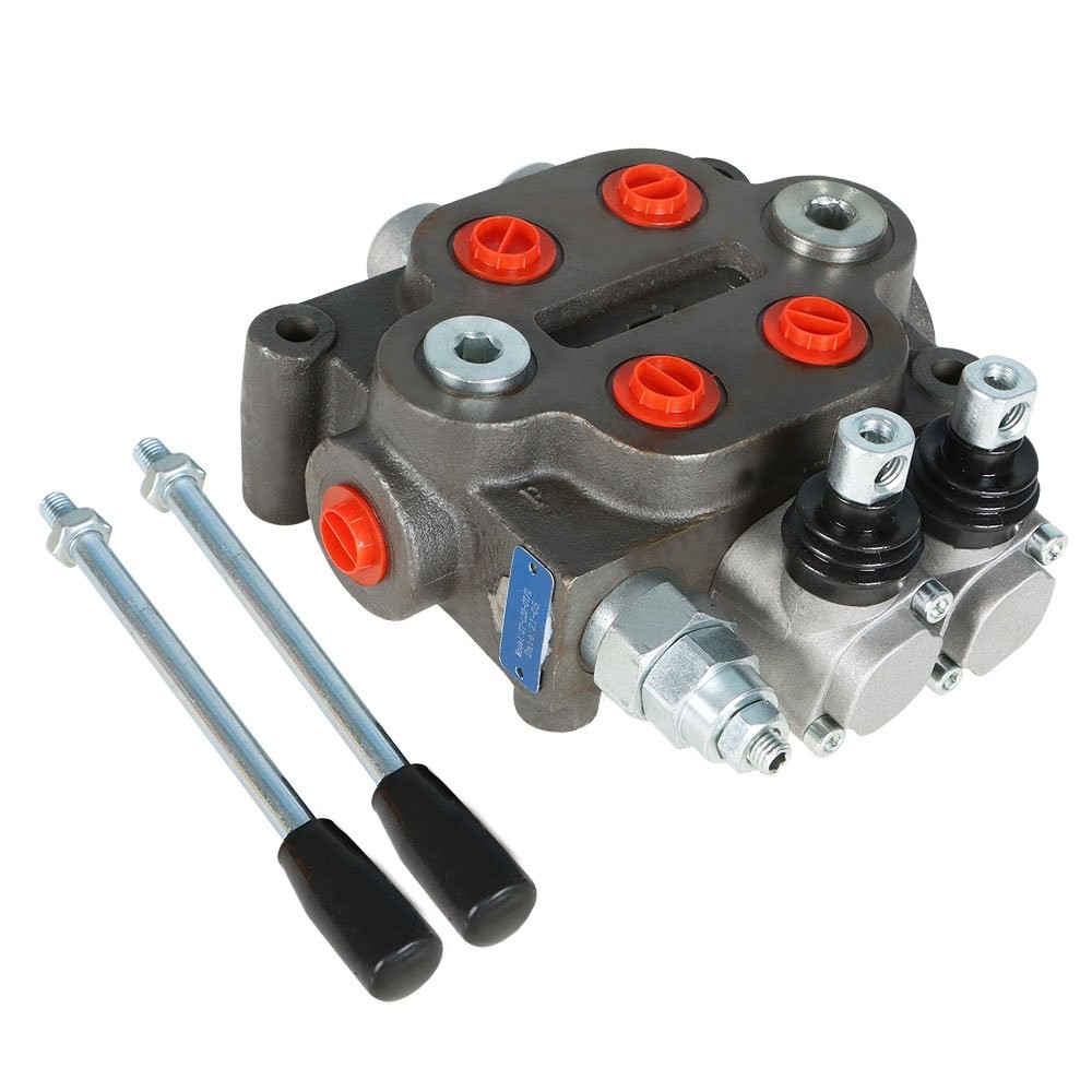 2 Spool Hydraulic Directional Control Valve 25 GPM, 3000 PSI, BSPP Interface