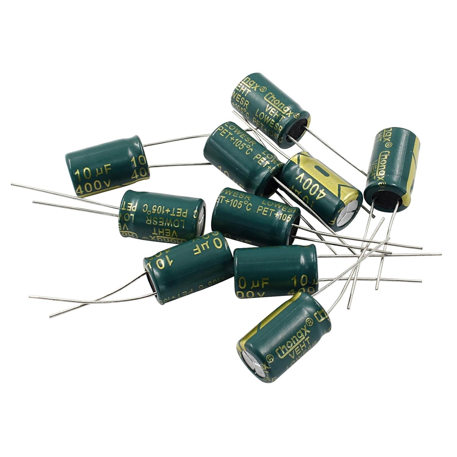 10PCS 400V 10UF Electrolytic Capacitor 0.39X0.63In High Frequency Aluminum Elec