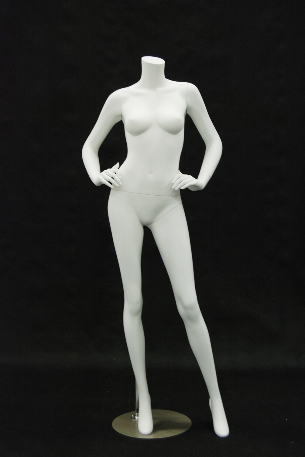 Headless Female Matte White Fiberglass Full Body Fashion Mannequin with Base