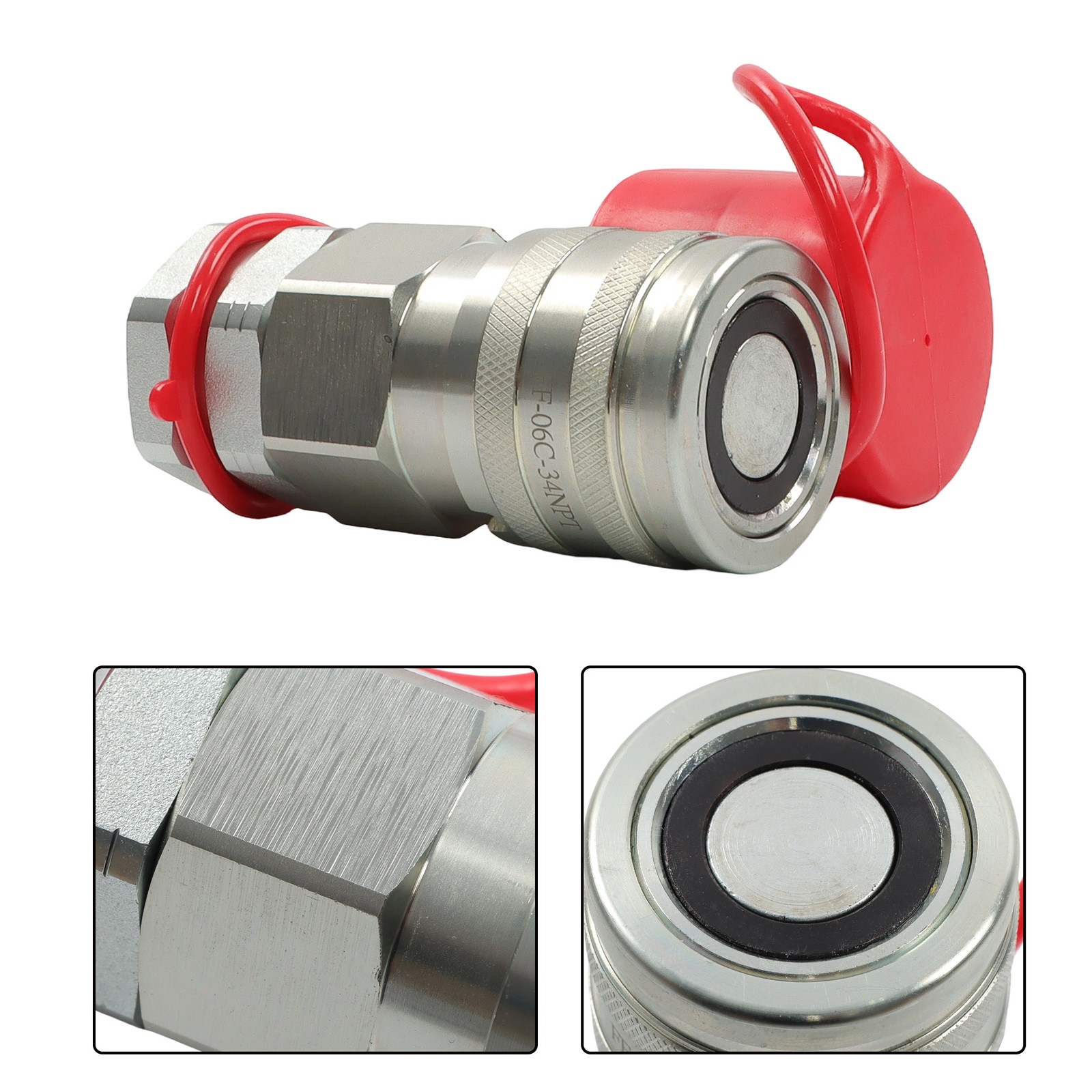 3/4″ NPT Flat Face Hydraulic Quick Connect Couplers Skid Steer Set