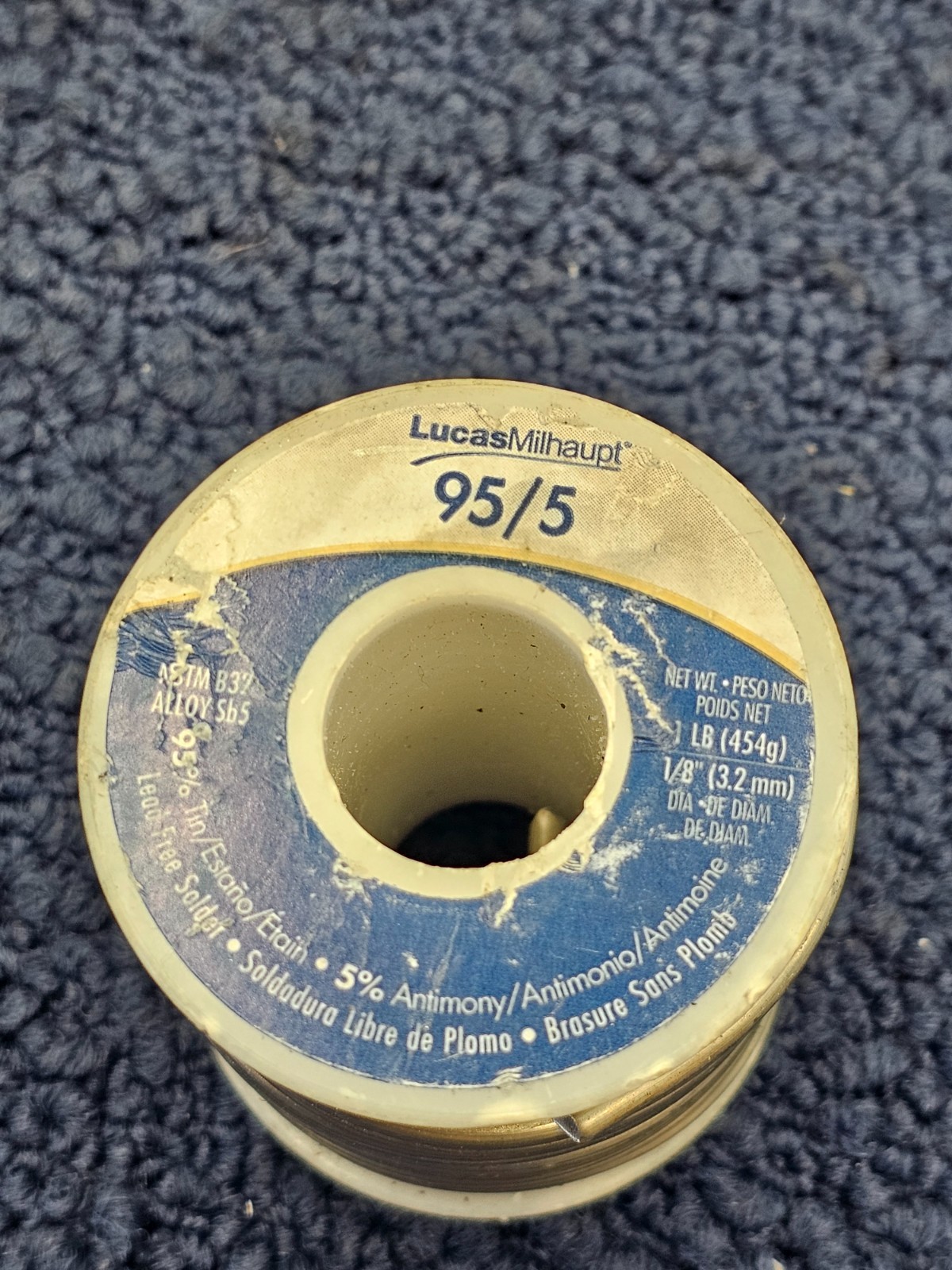 Lucas Milhaupt 57263 Wolverine Solder 95/5 1/8″ x 1lb Spool Tin/Antimony