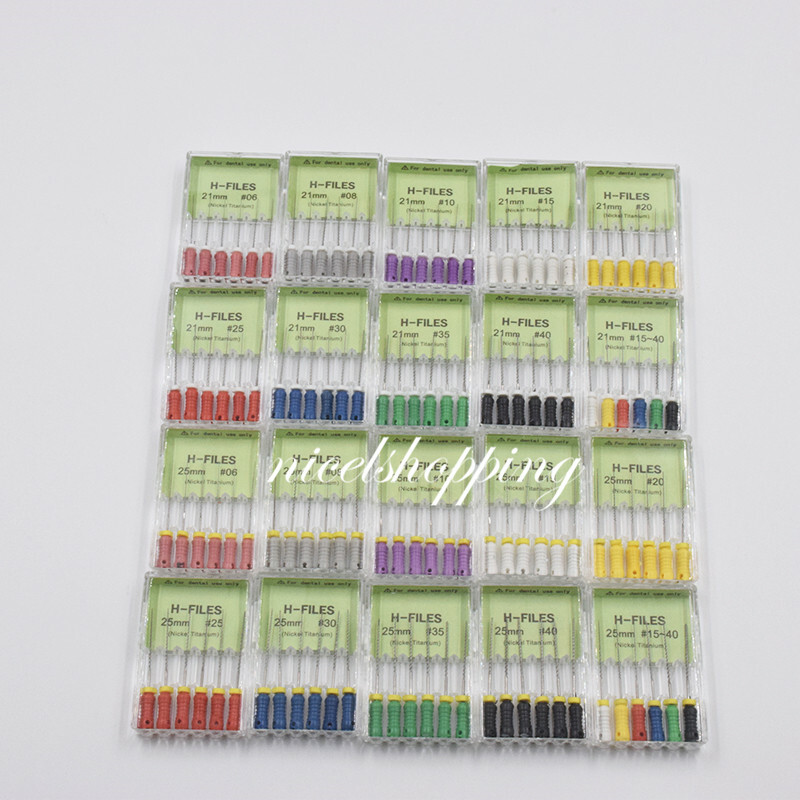 1 Pack Dental Niti Nickel Titanium H-FILES Endo Hand Root Canal File 21/25/31 mm