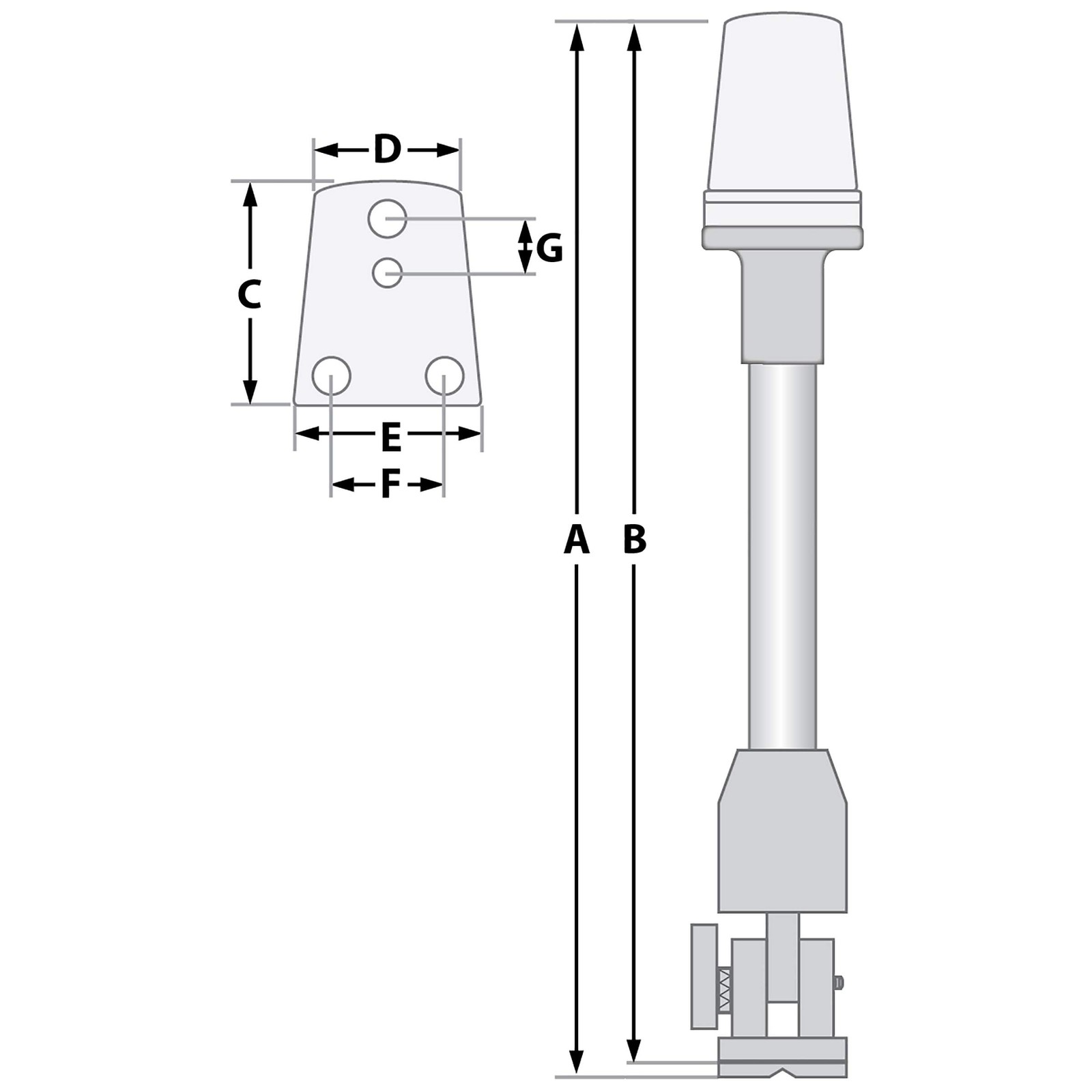 Shoreline Marine All-Round Fold Down Stern Light Standard Packaging