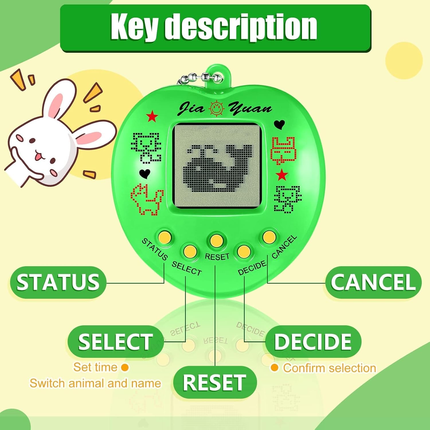 Virtual Electronic Pet Keychain 3Pk Mini Digital Pet Toy Set Classic 3 Color