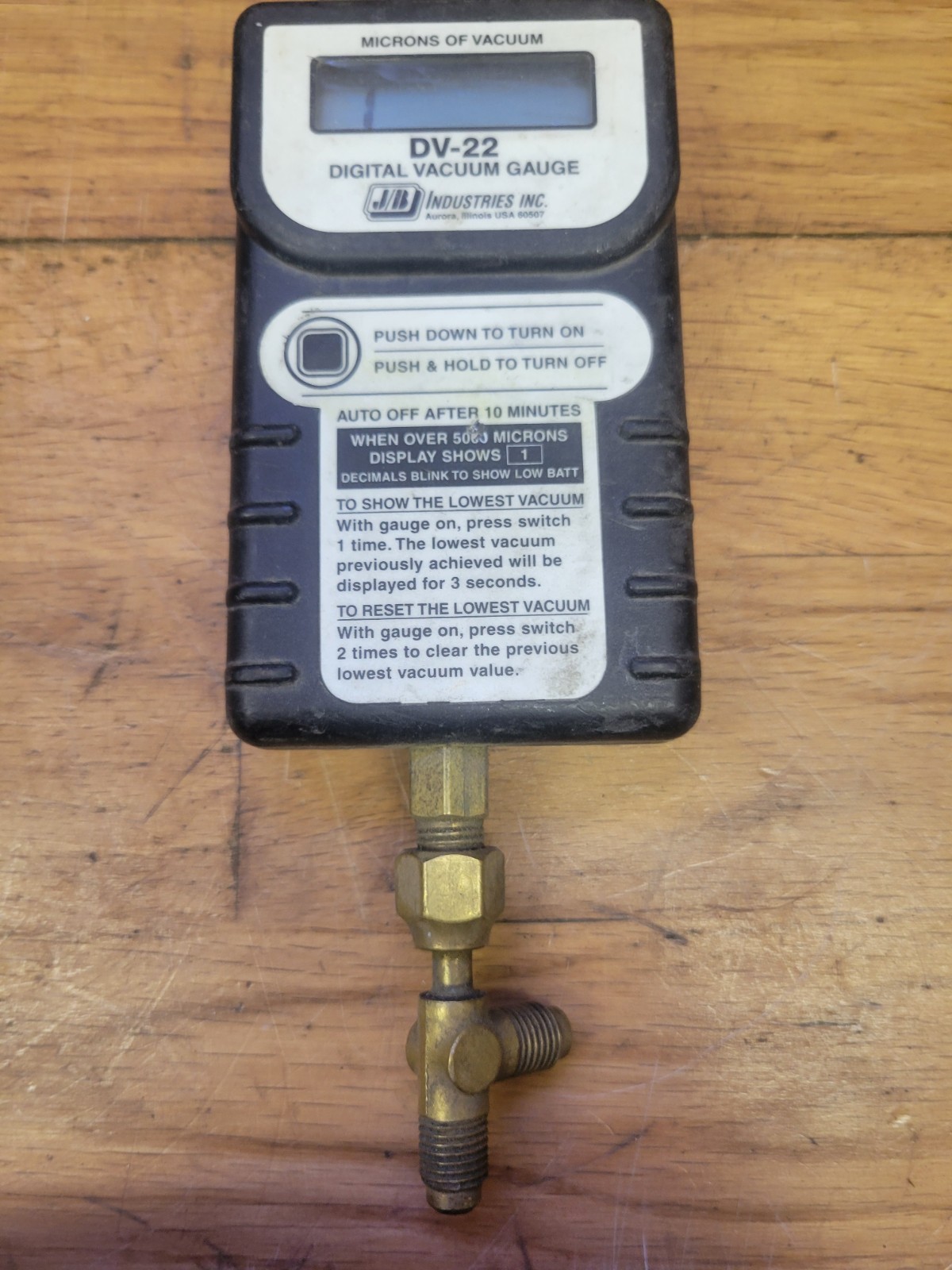 JB, Just Better Industries DV-22 Digital Vacuum Micron Gauge
