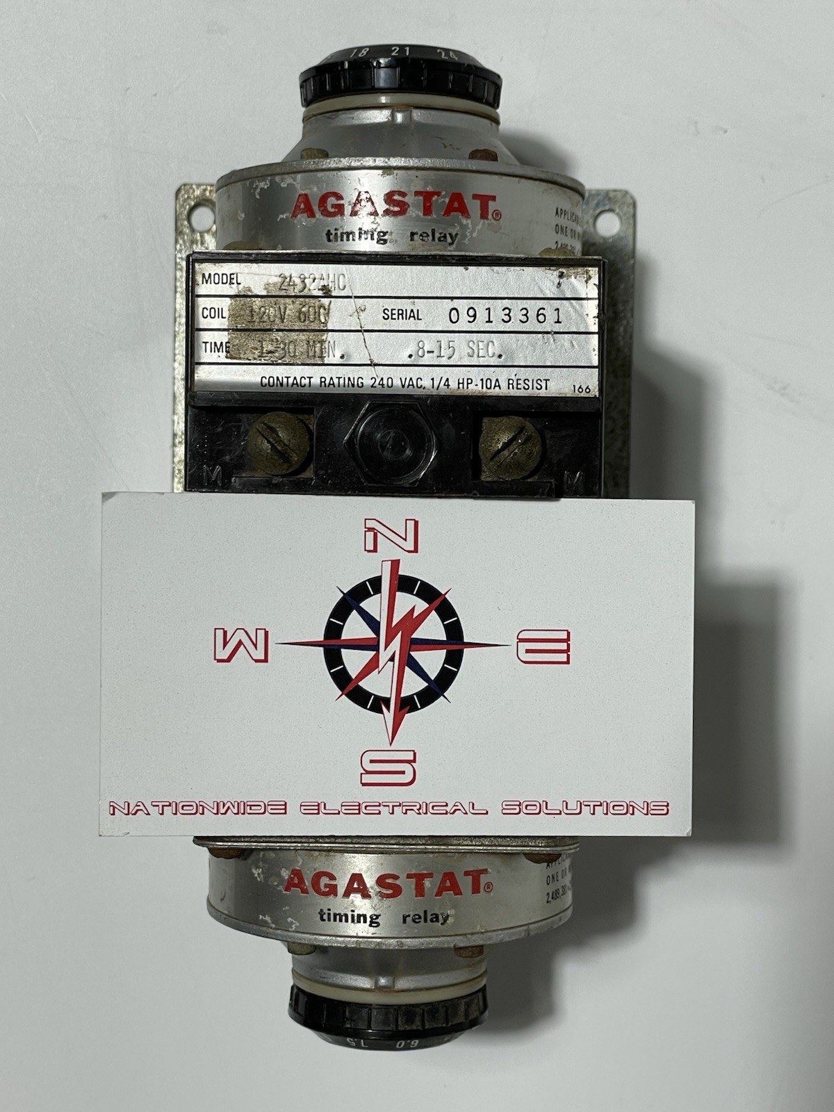 Agastat 2432AHC Time Delay Relay, 0.8-15 Seconds