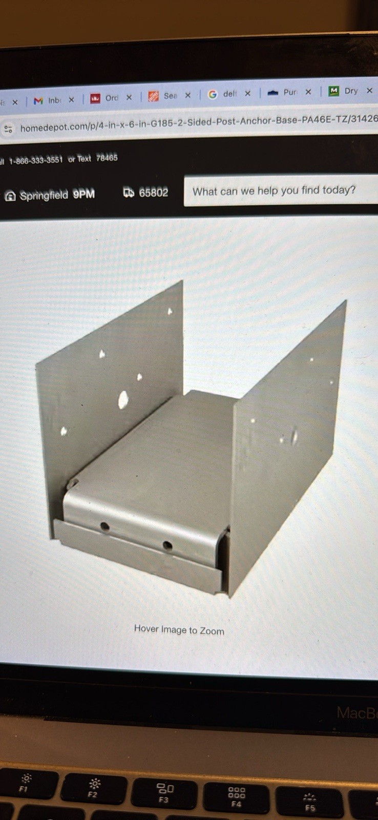 MiTek 4 in. x 6 in. G185 2-Sided Post Anchor Base