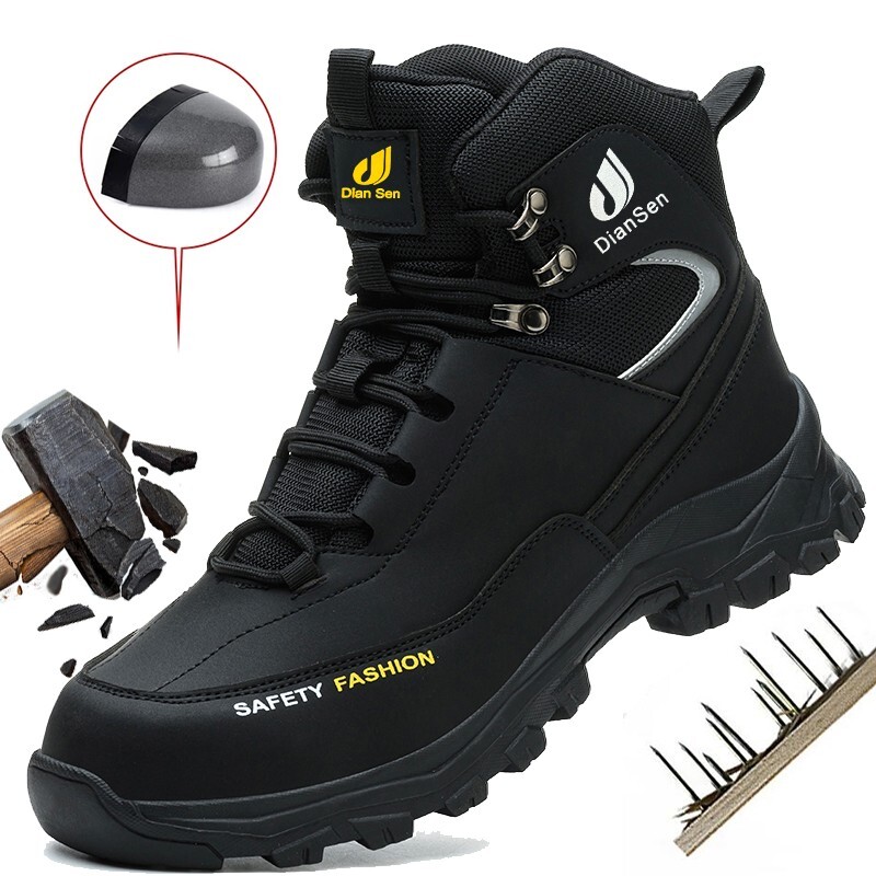 Steel Toe Men Safety Boots Anti-puncture Anti-smash Work Boots Protective Boots