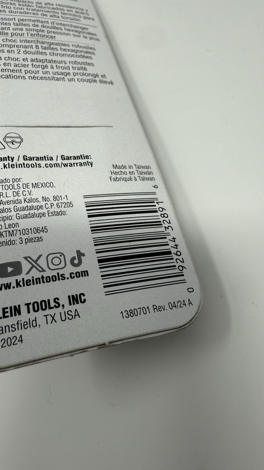 Klein Tools 652QS Quad-8 Deep-Well Heavy-Duty Impact Flip Sockets, SAE 8 Sizes