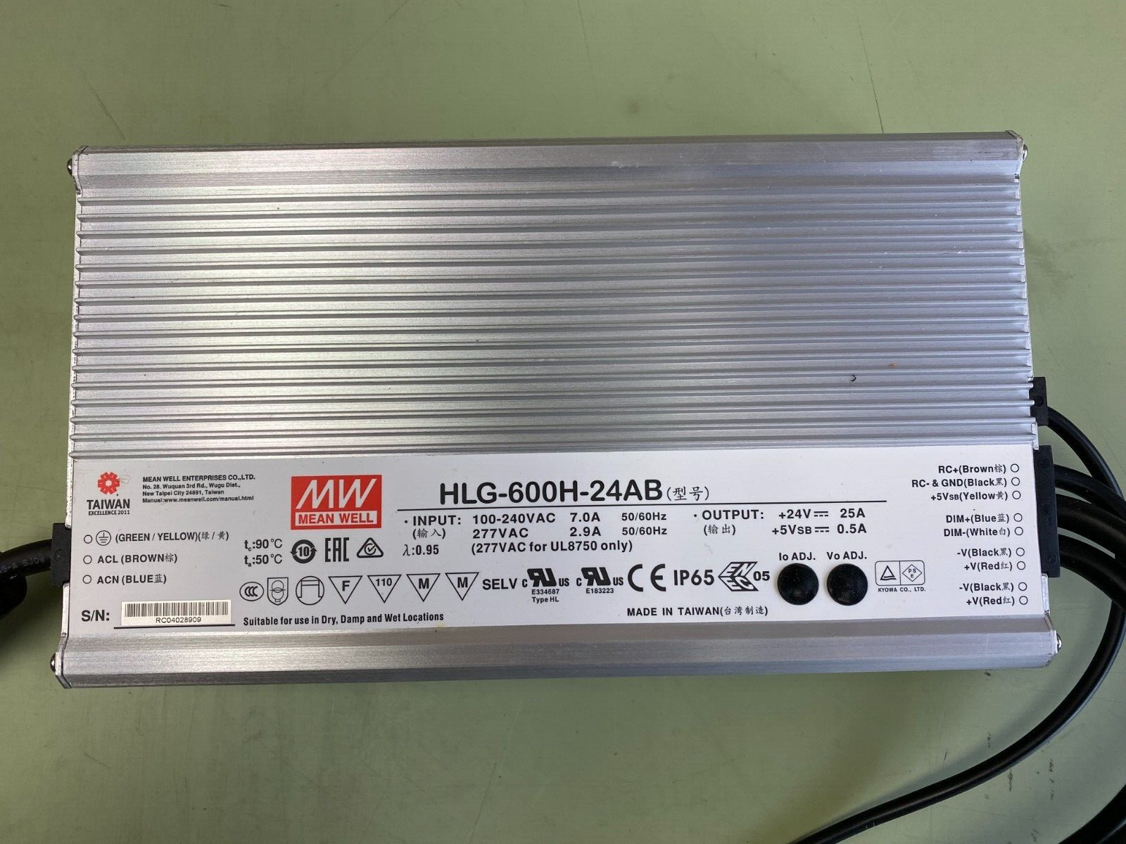 Mean Well HLG-600H-24AB Power Supply