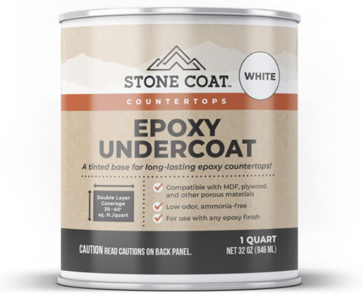 Stone Coat Countertops Epoxy Undercoat White (1 Quart) for Bar Tops & More | Hig